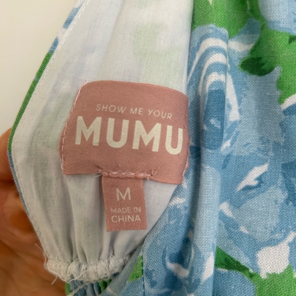 Show Me Your MuMu Mandi Something Blue and Green Floral Dress Medium - Picture 4 of 5